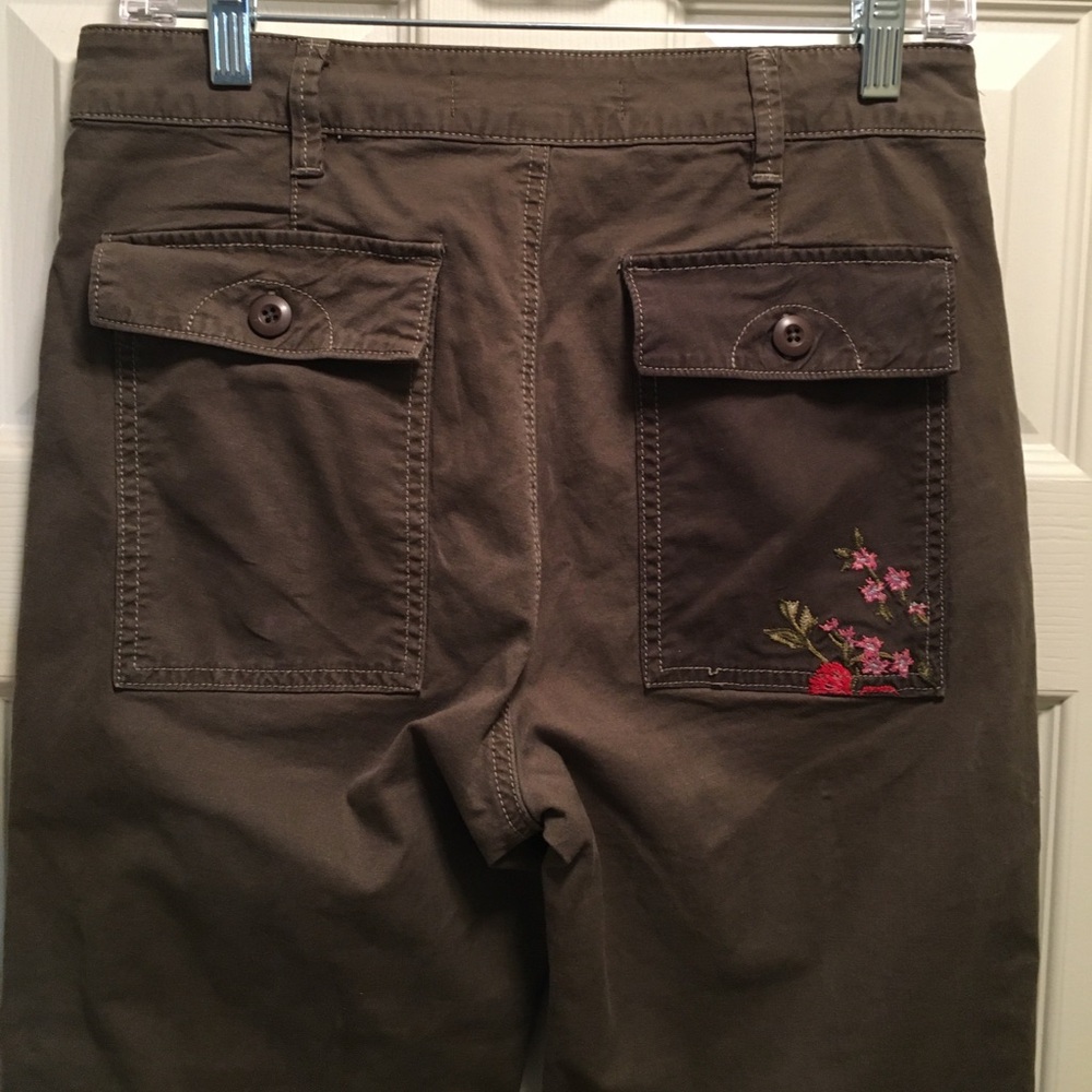 Anthropologie Embroidered Floral Pants - Picture 7 of 11